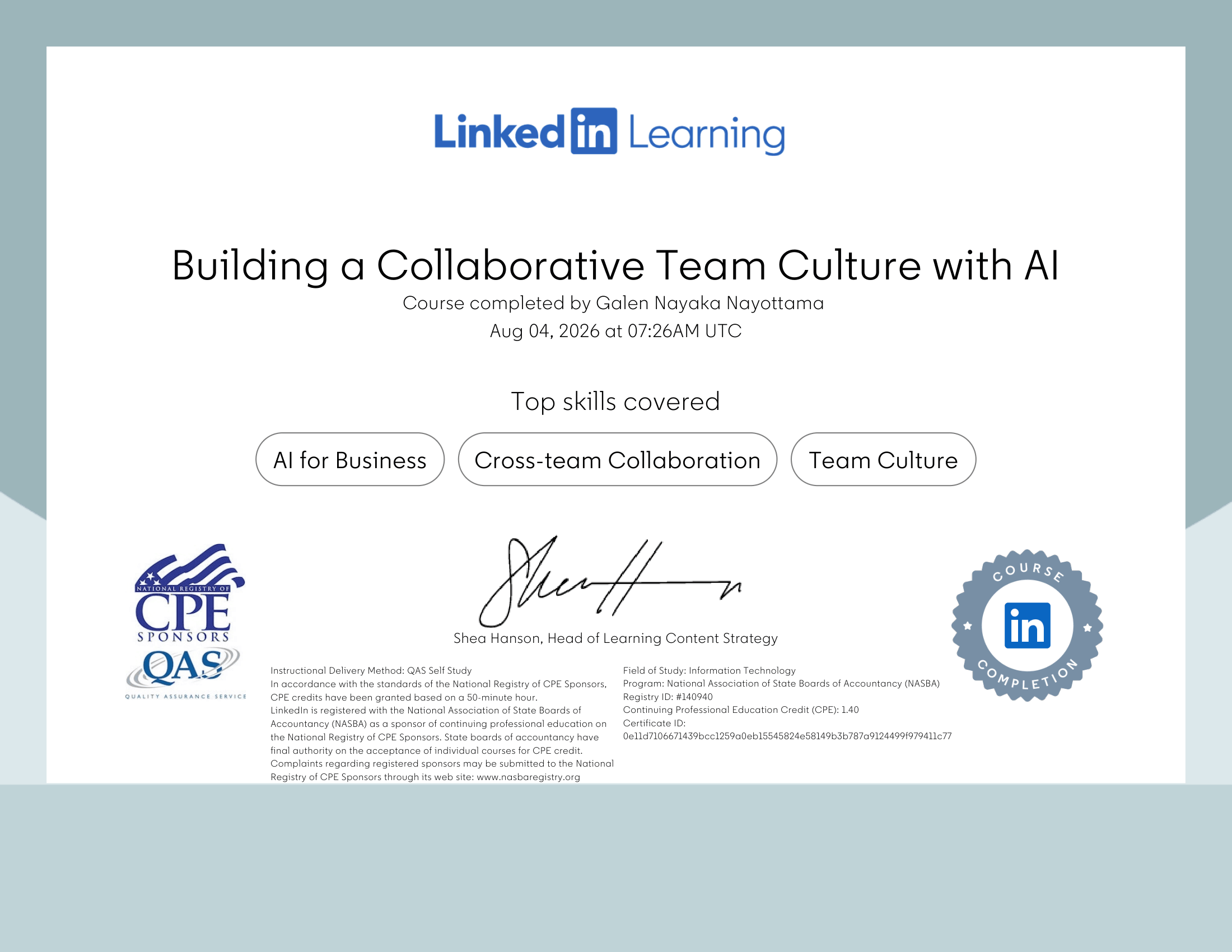 Building a Collaborative Team Culture with AI Certificate